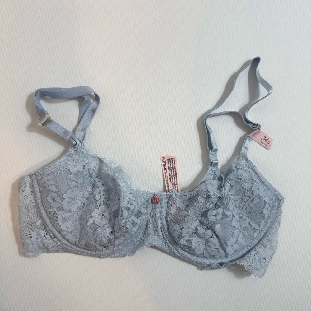 Women's Victoria's Secret Light Blue Lace Unlined Bra 34D
